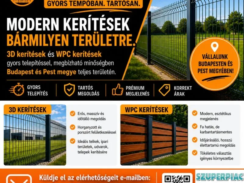 3D táblás kerítés és WPC Kerítés Építés