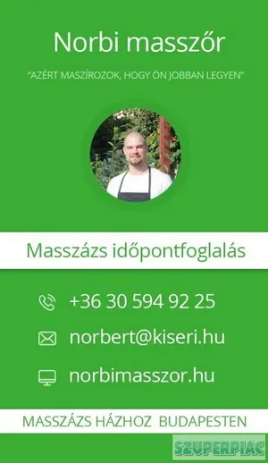 Masszázs házhoz Budapesten - Norbi masszőr