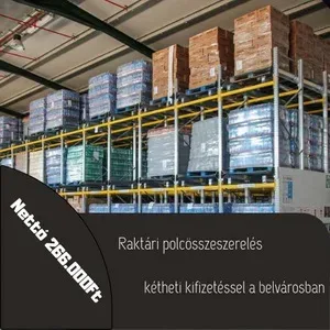 Raktáripolcrendszerépítés kétheti kifizetéssel a belvárosban Raktáripolcrendszerépítés kétheti kifizetéssel a belvárosban