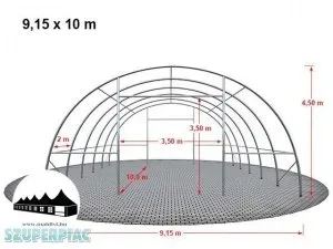 Hangár 9, 15x10m 4, 5m magas / 720g/m2 PVC / Tűzálló Hangár 9, 15x10m 4, 5m magas / 720g/m2 PVC / Tűzálló