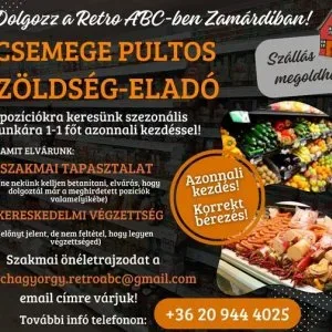 Csemege Pultos és Zöldségeladó állás Zamárdiban