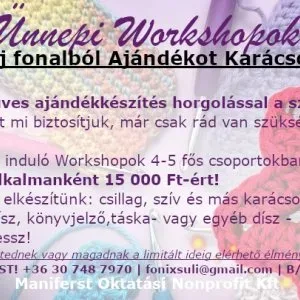 Álmodj Fonalból Ajándékot Karácsonyra WORKSHOP Álmodj Fonalból Ajándékot Karácsonyra WORKSHOP