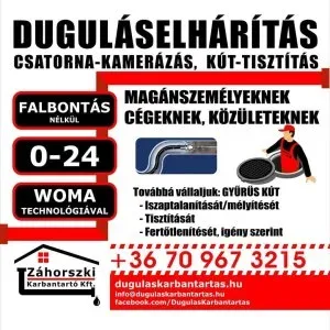 DuguláselhárításCsatorna kamerázás