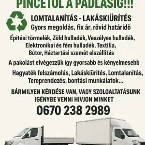 Sitt és szemét szállitás Hagyaték kiürítése